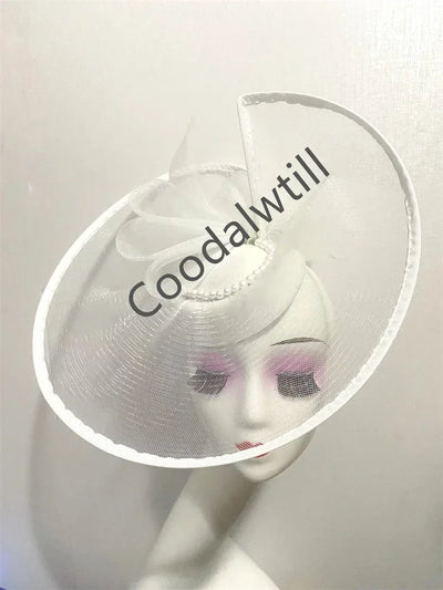 Large Flower Feather Hat Fascinator Headband Women Wedding Party Tea Headpiece Royal Ascot Prom Chapeau Cap Ladies Bride Pillbox