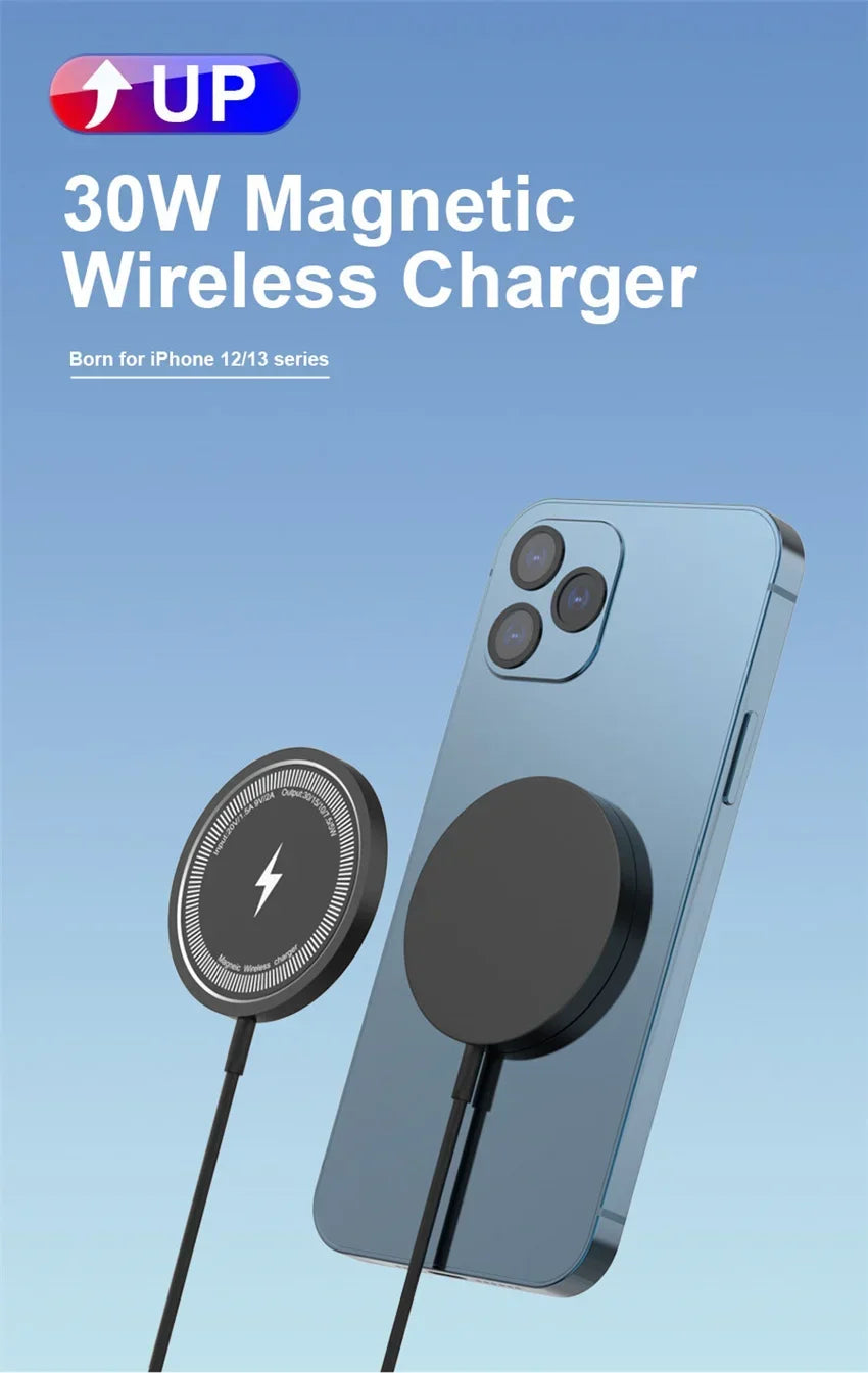 Magnetic Wireless Charger Fast Charging Pad Stand for iPhone 16 15 14 13 12Pro Max Airpods PD USB A Phone Chargers Dock Station