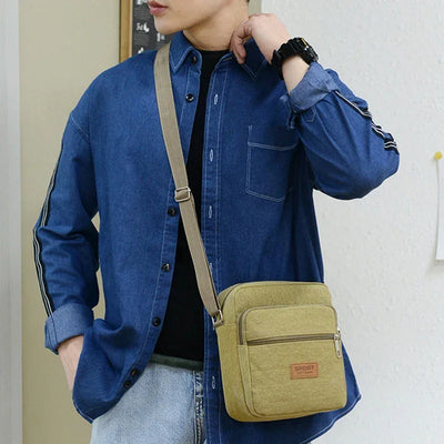 Men's Fashion Canvas Small Bag Casual Men Mini Handbags Male Crossbody Shoulder Messenger Bags For Men Business Sidebag