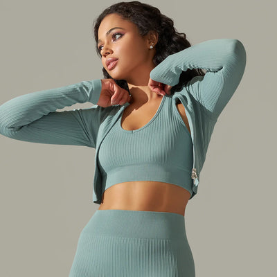 Women's Crop Top Front Zipper