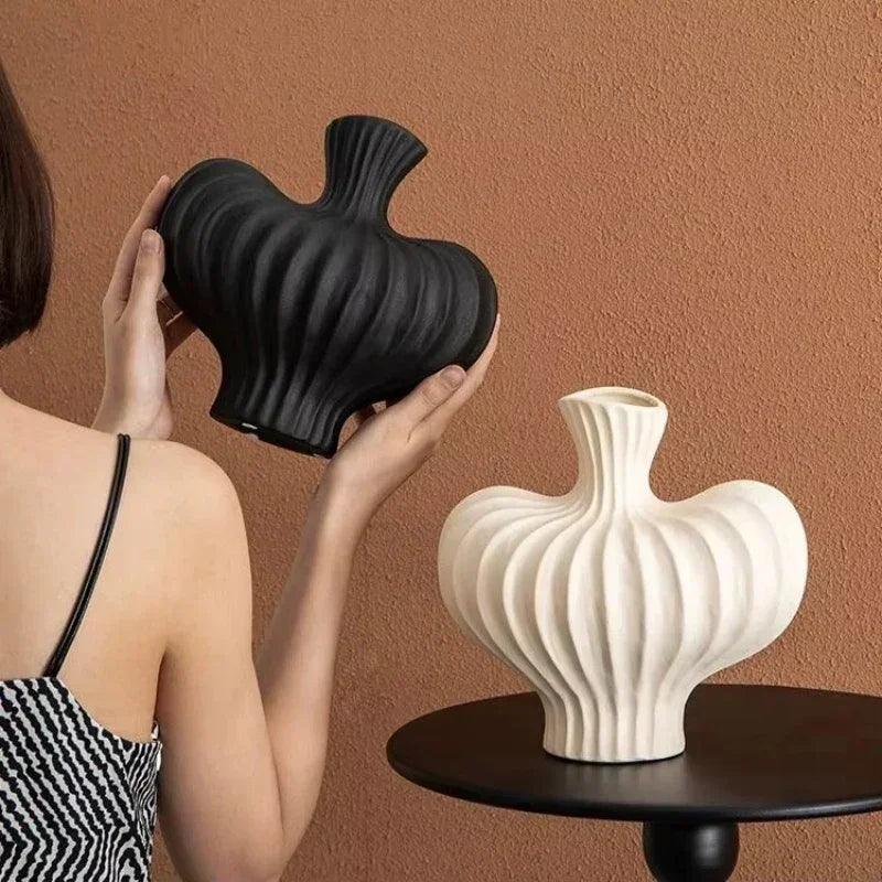 Creative ceramic vase living room desktop ornament flower arrangement dried retro decor home