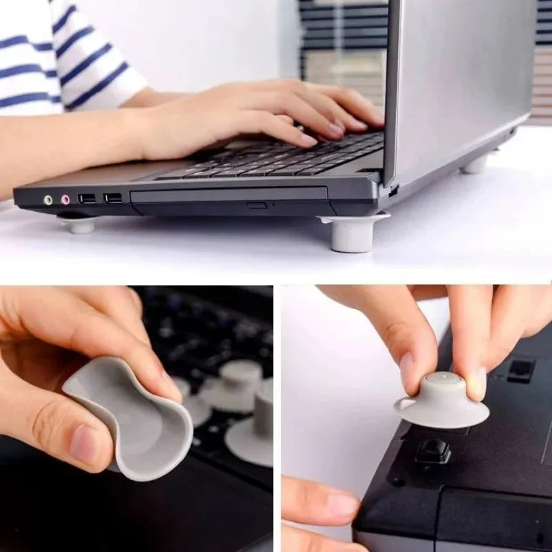 Soft PVC Laptop Cooling Foot Pads Heat Dissipation Raised Stand for MacBook pro Computer Accessories