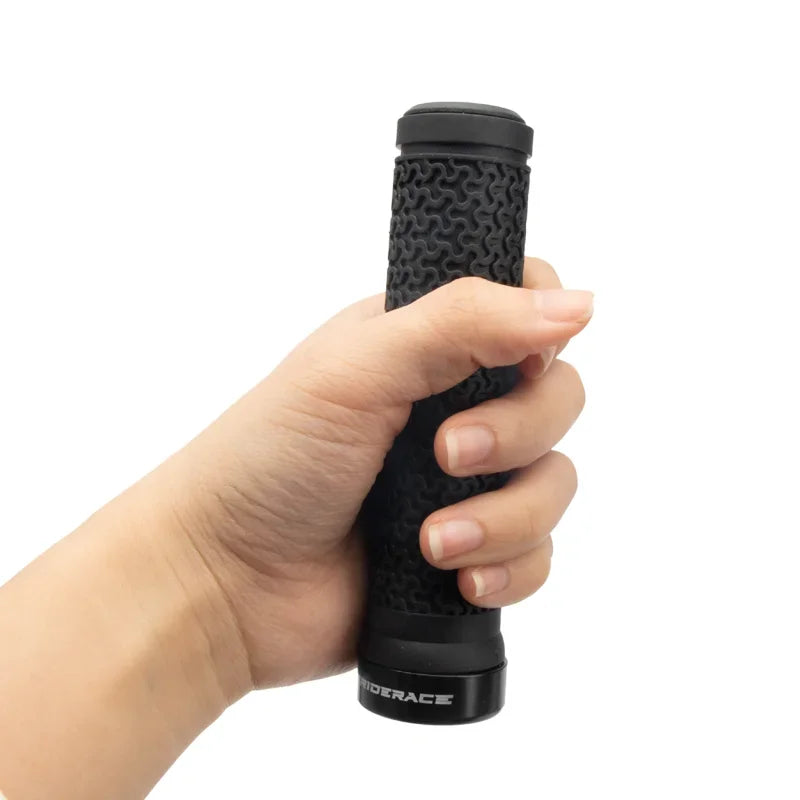 RIDERACE Bicycle Handle Bar Grips MTB Mountain Bike Single-sided Locking Handlebar Cover Rubber Non-slip Cycling Accessories