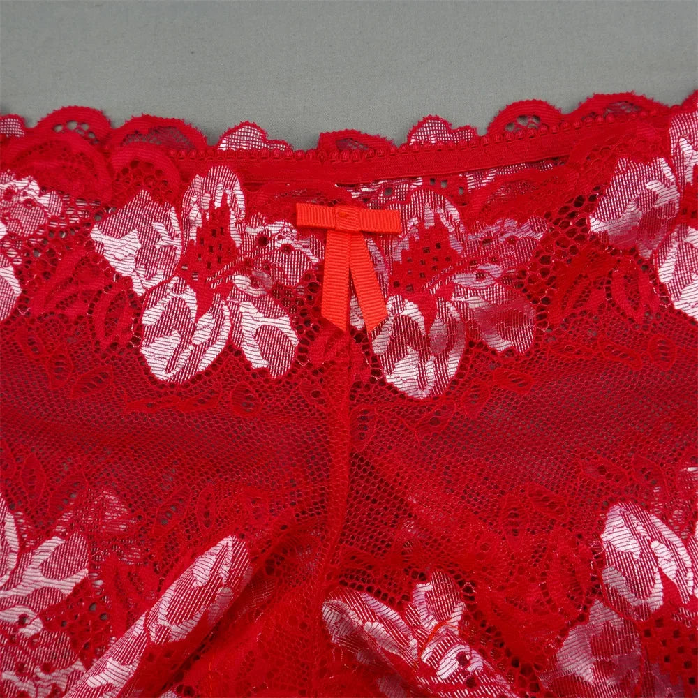 New 2023 Transparent Underwear Women Sexy Lace Panties Women Bikini Bottom Boyshorts Hollow Out Ladies Floral Boxers M-XXL