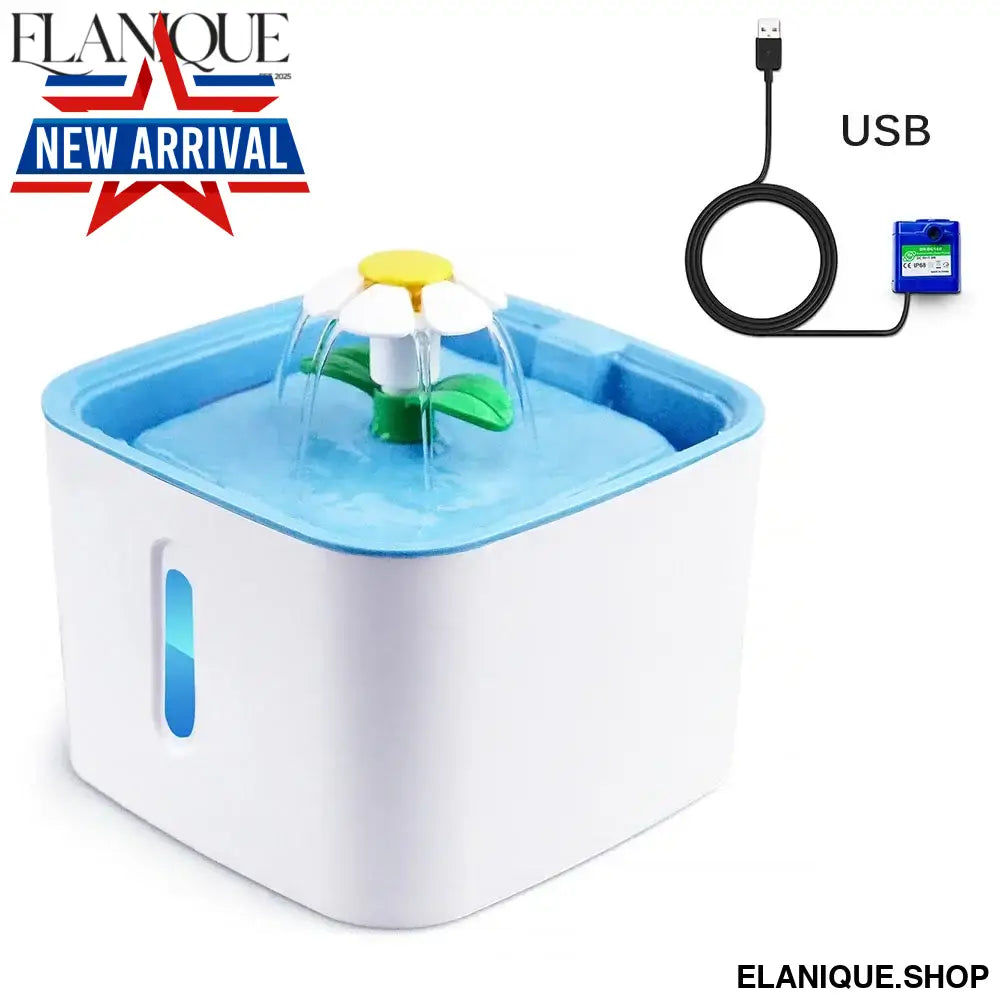 Flower Cat Water Fountain – Automatic Filtered Drinking Dispenser for Cats & Dogs with Filters