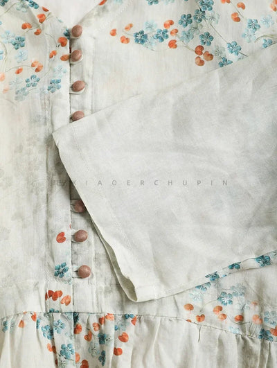 Summer Dress Women 2025 Long Print Elegant Clothing Vintage Elastic Waist Korean Beach Style V-Neck Fashion Robe Ropa De Mujer