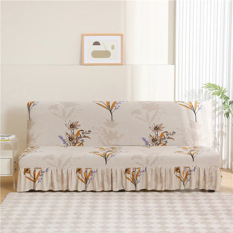 Print Armless Sofa Bed Cover Without Armrest Elastic Folding Furniture home Decoration Bench Cover