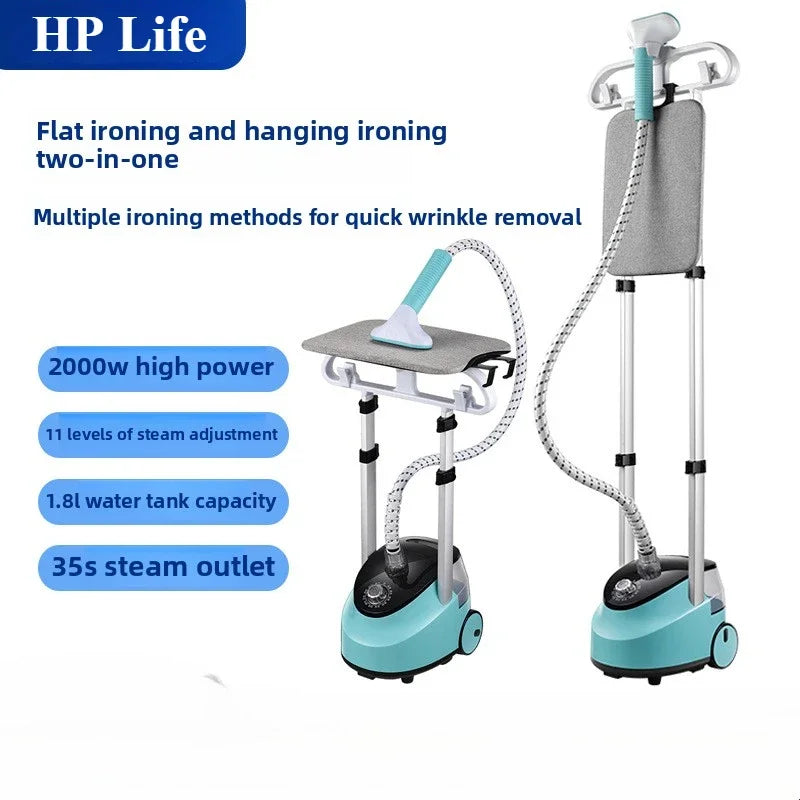 EU Handheld Double Rod Home Garment Steamer Equipment Standing Steam Iron Vertical Fast Heating Clothes Drying Ironing Machine