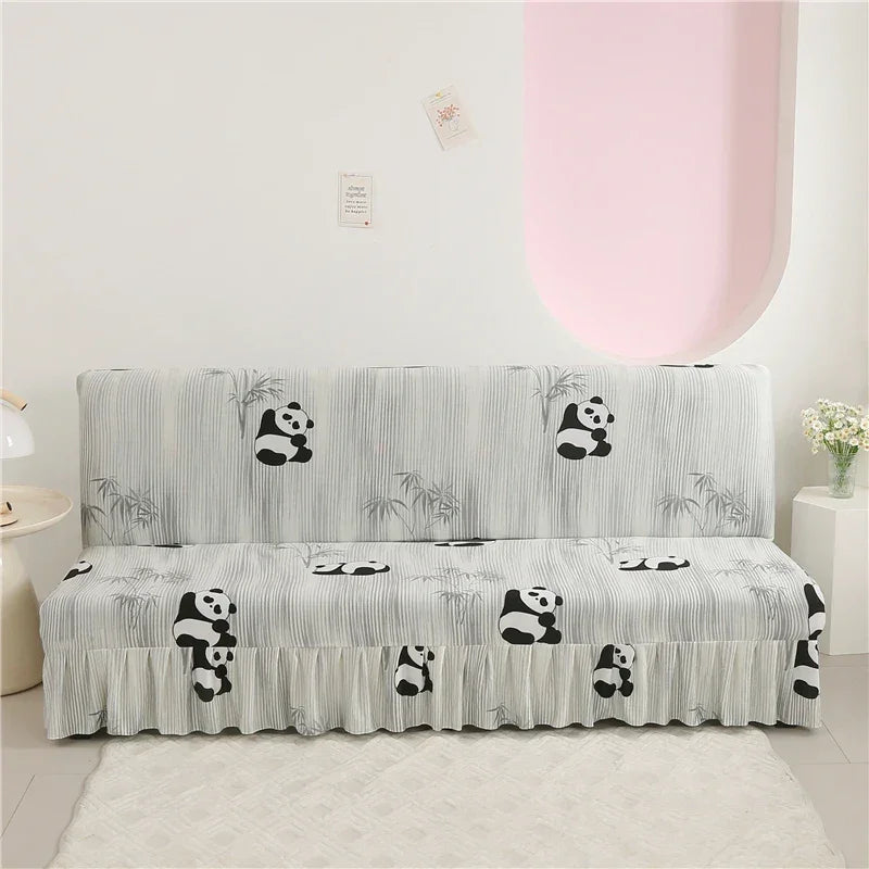 Print Armless Sofa Bed Cover Without Armrest Elastic Folding Furniture home Decoration Bench Cover