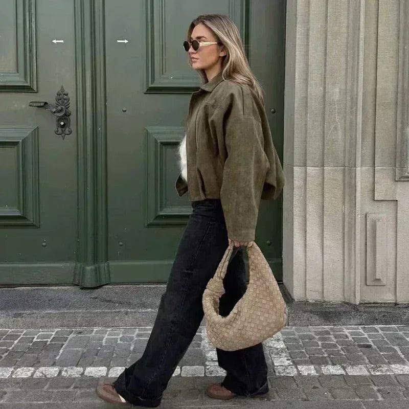 Women’s jackets spring chic elegant outerwear loose warm coat youth fashion