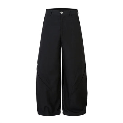 Spliced Wide Leg Pants Mens Solid Color Spring Summer Casual Streetwear Loose Wide Leg Trousers Men