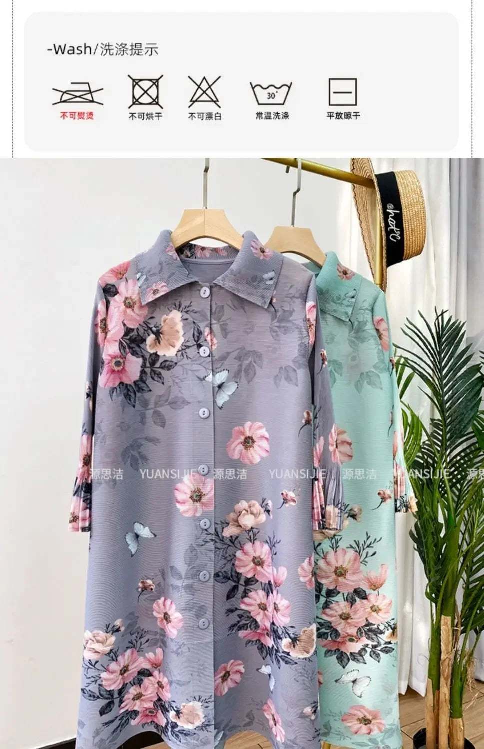 Womens Dresses Evening Dresses Fashion Holiday Style Printed Dress Spring/Summer Flower Folding Long Dress Loose Plus Size Skirt