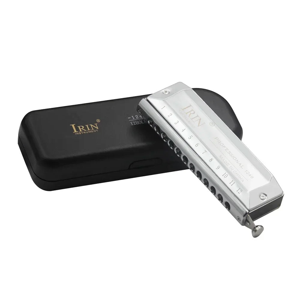 IRIN 12 Hole 48 Tone Harmonica Half Scale Harmonica Tones Semitones Switch Professional Woodwind Music Instrument Accessories