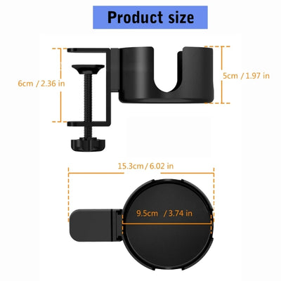 Desk Cup Holder Clip Mugs Storage Rack Adjustable Drink Mount Clip On Table AntiSpill Cup Holder for Water Flasks, Coffee Mugs