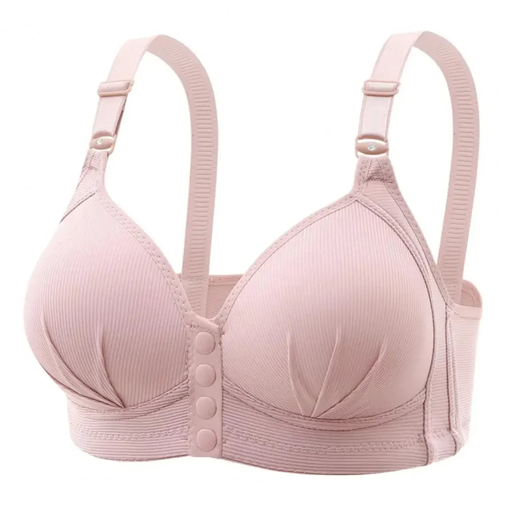 Breathable Bra Front Button Closure Push Up Bra for Women