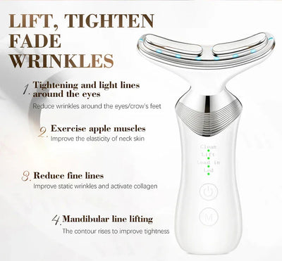 Neck EMS Photon Therapy Beauty Facial Lift Machine Facial Massager Firming Double Chin Anti Wrinkle Neck Lifting Beauty Device