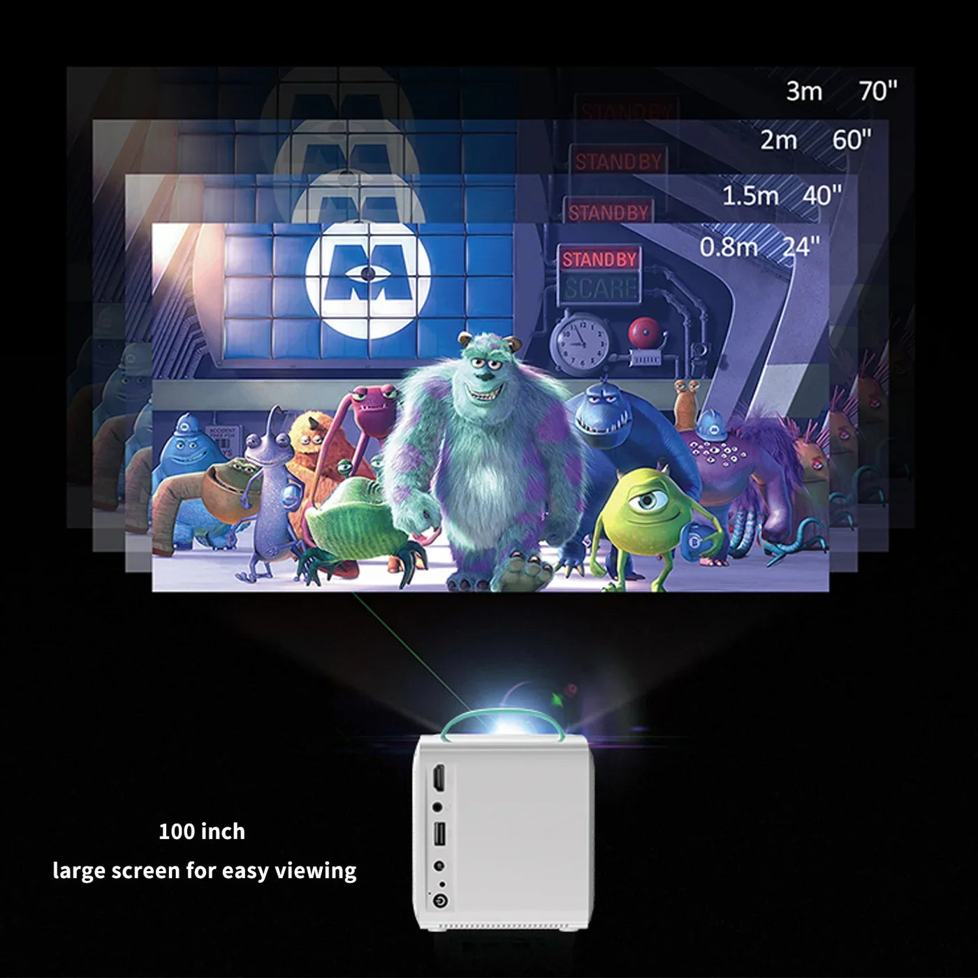 Q2: 640*480P Mini Projector | Phone Mirroring | Portable for Camping/Home Cinema | Children's Gift | Pocket Movie Theater"