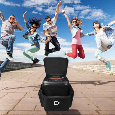 Speaker Carry Case with Microphone Pockets Portable Protective Case Large Capacity Padded Storage Bags for JBL PartyBox Encore 2