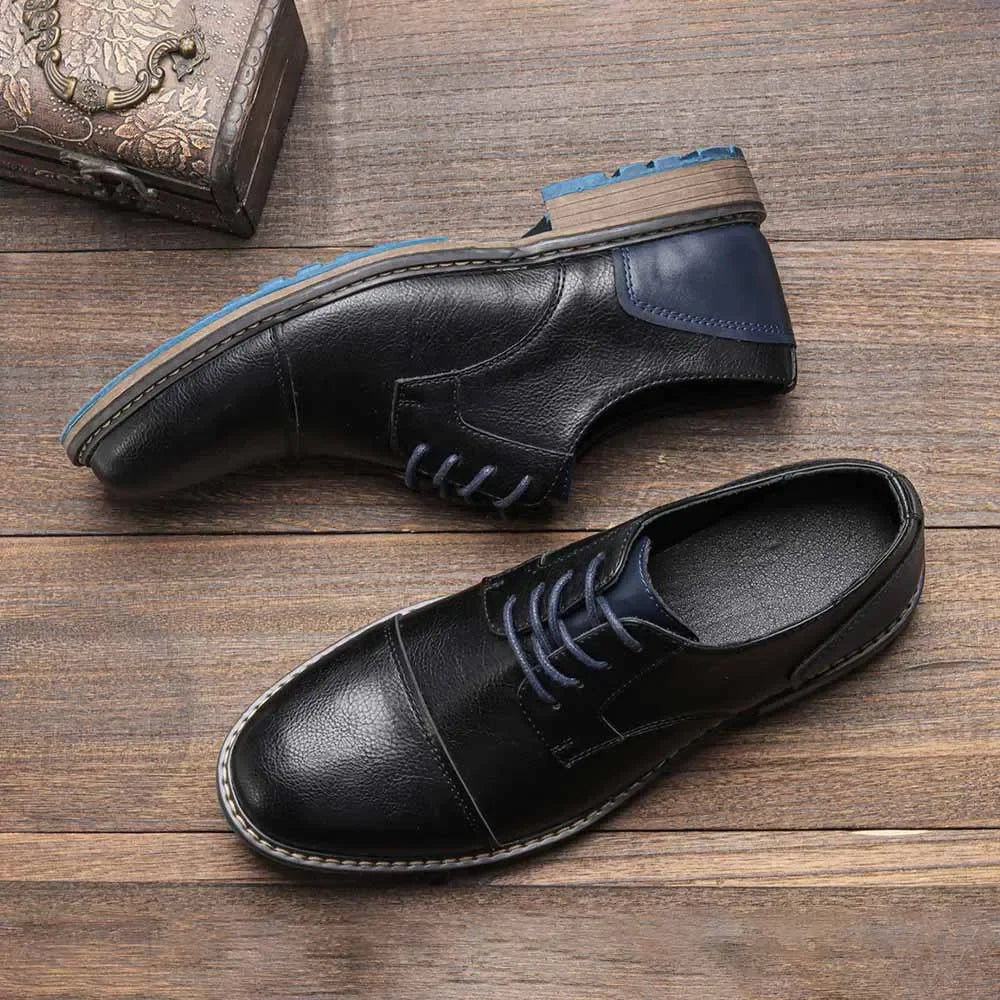 Men's Formal Shoes British Retro Brogue Shoes Mens Casual Business Leather Oxfords Men Office Dress Shoe Flats