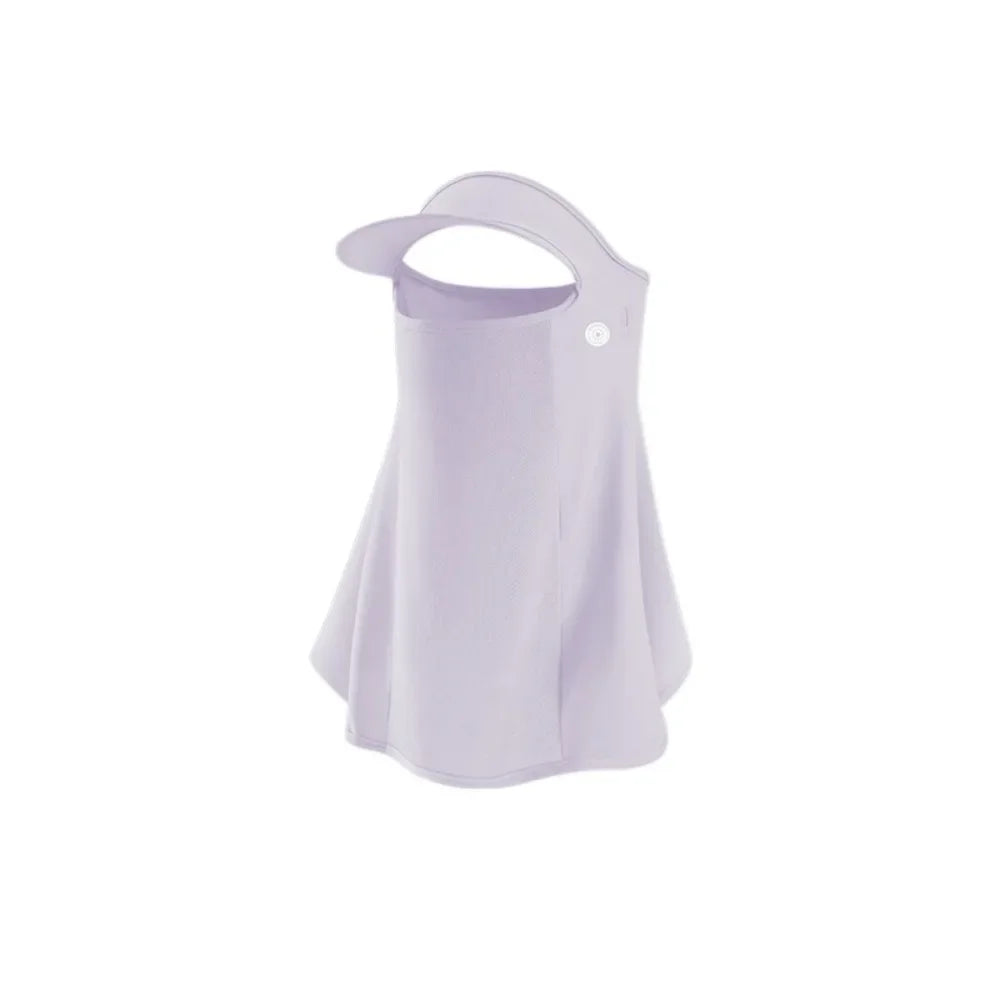 Trendy UPF50+ Sun Protection Mask Breathable Ice Silk Anti-UV Neck Scarf Full Face Neck Protection Sunshade Face Mask Summer