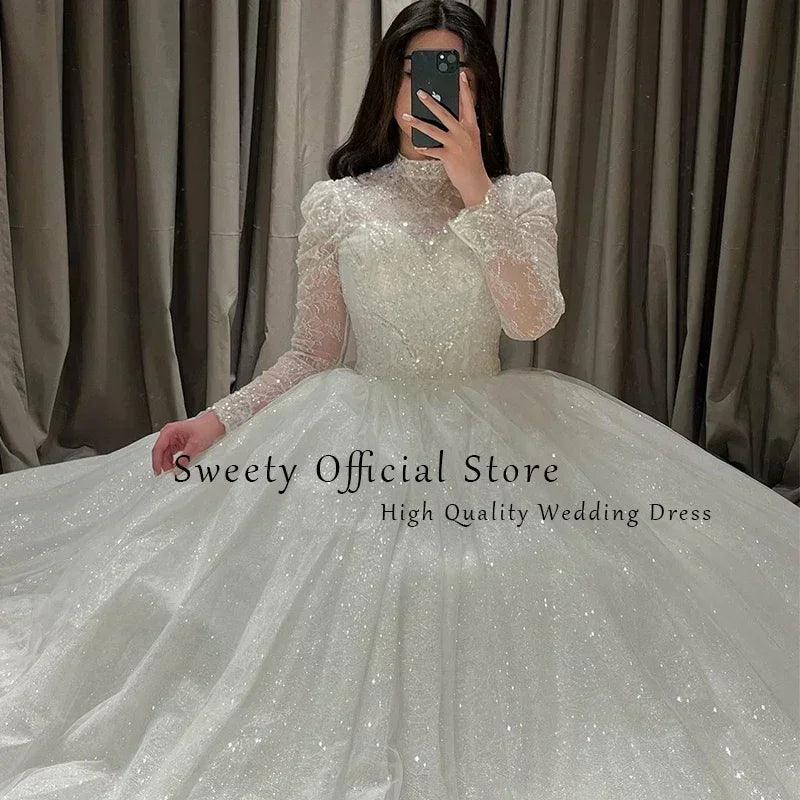 Wedding dress beading with embroidery lace sequins