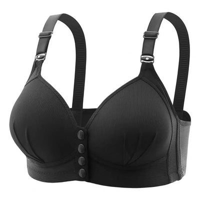Breathable Bra Front Button Closure Push Up Bra for Women