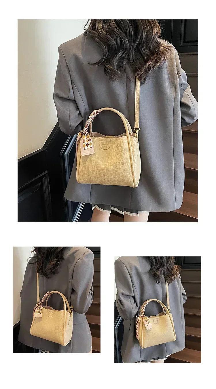 2025 new women’s handbag trendy bucket bag luxury stylish shoulder crossbody purse versatile casual tote designer ladies