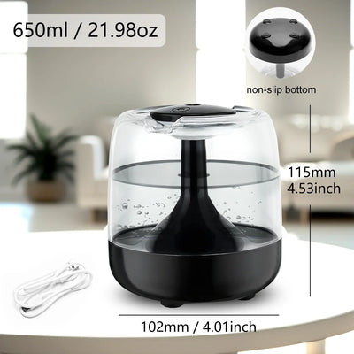 Air Humidifier Cute Ultrasonic Colorful Night Light Mini Humidifier Diffuser Transparent  Portable Home Bedroom Aroma Diffuser