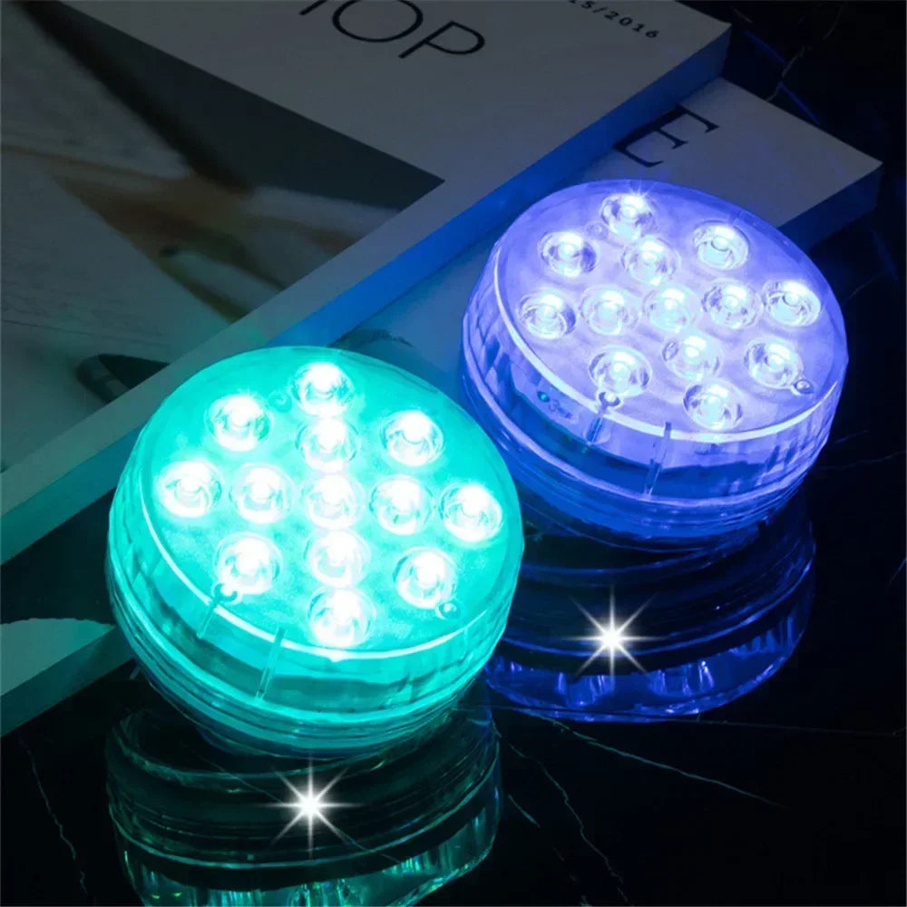 13 LEDs Submersible Light with Remote Control Underwater Night Lamp for Pool Vase Bowl Wedding Party Decoration Underwater Light