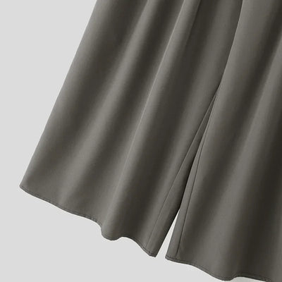 Men Wide Leg Pants Solid Color Joggers Pleated Oversize Casual Trousers Men Elastic Waist 2025 Streetwear Fashion Pants INCERUN