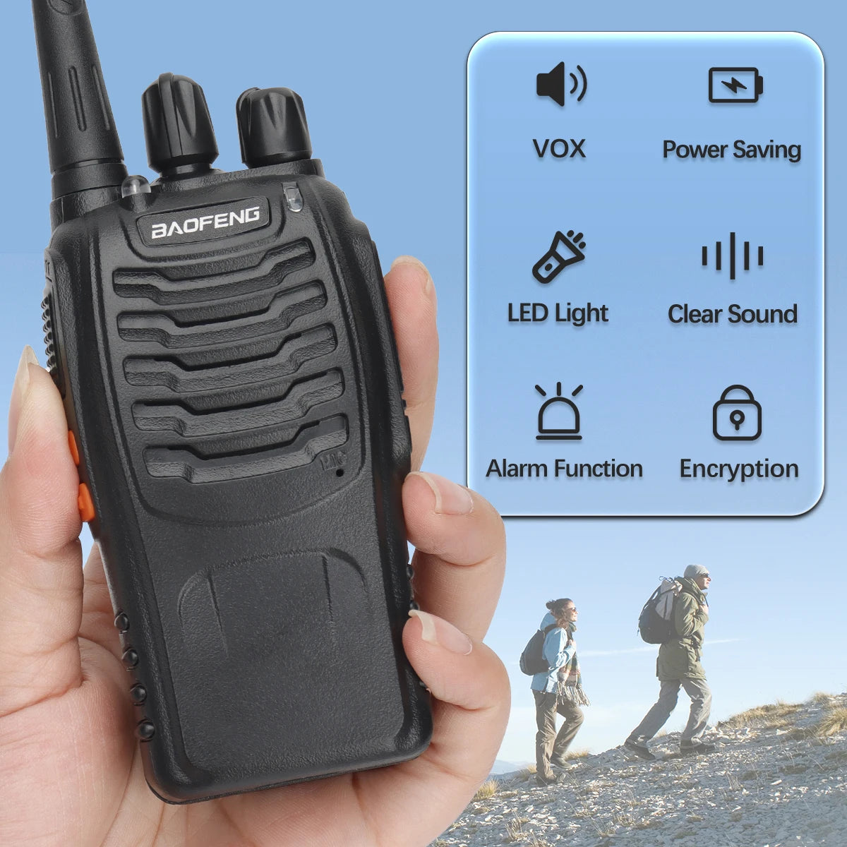 Baofeng BF-88E Pro Walkie Talkie Wireless Copy Frequency Long Range UHF 400-470MHz Portable Ham Two Way Radio for Hunting