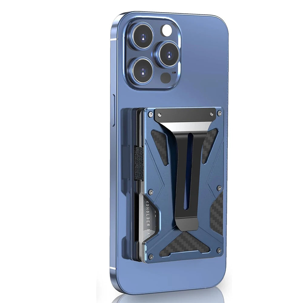 Mag Safe Wallet Money Clip, 2 in 1 Air Tag Holder and Money Clip, [With1 Magnetic Sheets], for Magnetic and Non-Magnetic Phones