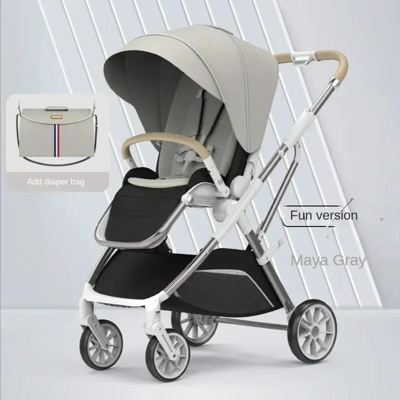 Portable High-view Baby Stroller Two-way Portable Baby Stroller Foldable Children's Four-wheel Baby Stroller 0-3 Years Old
