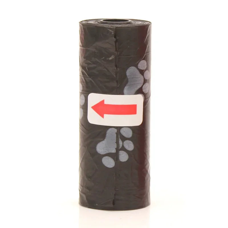1 Roll Pet Poop Bags Disposable Dog Waste Bags Bulk Poop Bag Dispenser Bags with Paw Prints Garbage Bag - Elanique