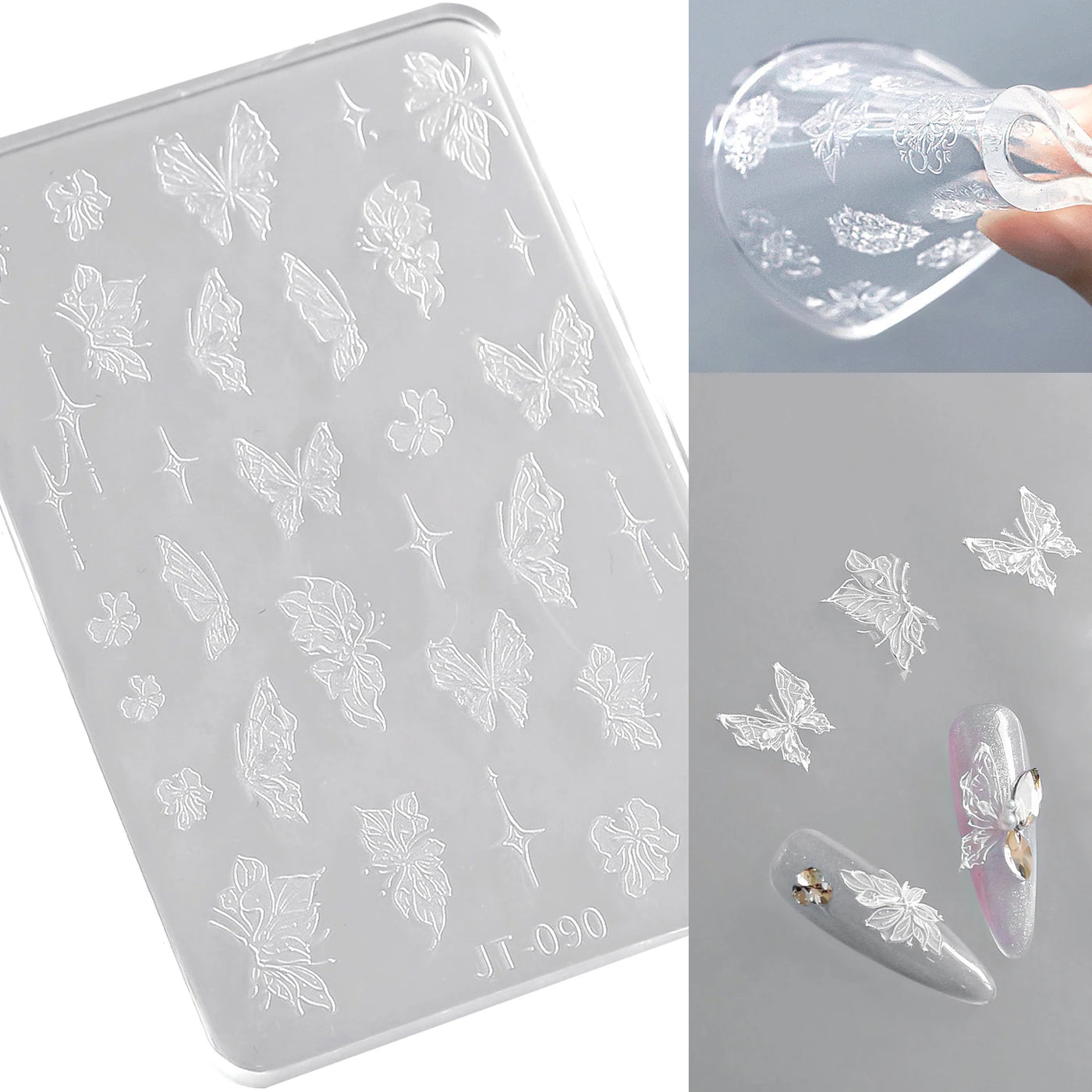 Geometric Bowknot Grid Lace Flora Edge Nail Art Silicone Carving Mold Mould Star Daisy Flower Charms Bow Tie Snowflake Template