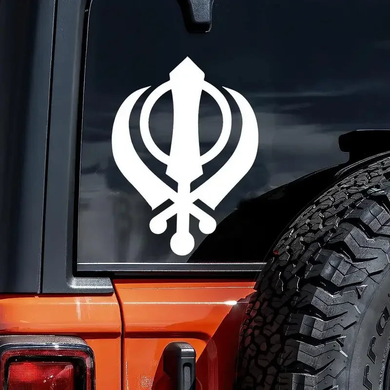 Personality Of The Sikh Symbol Vinyl Die Cut Bumper Car Stickers For Truck Bike Scooter Motorbike Cycling Bicycle Wall Universal