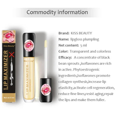 Lip Gloss Transparent Plumping Lip Oil Moisturizing Repairing Reduce Lip Fine Line Oil Brighten Enhance Lip Serum Cosmetics
