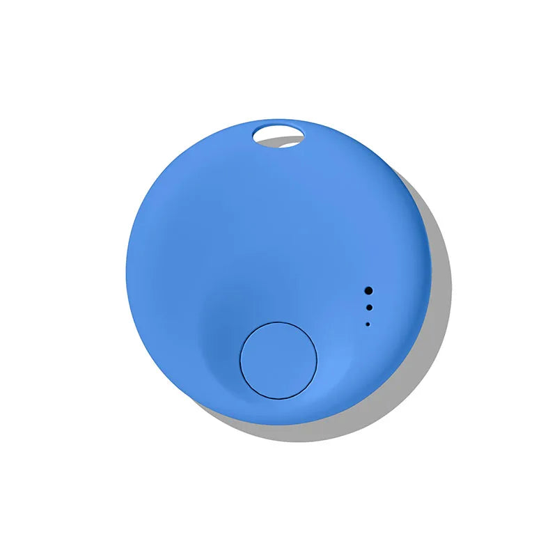 Blue Apple AirTag smart tracker with keychain loop for iOS and Android