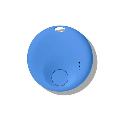 Blue Apple AirTag smart tracker with keychain loop for iOS and Android
