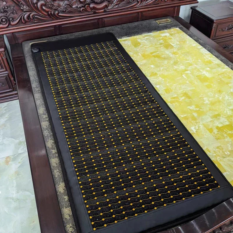 Full Size Amethyst Tourmaline PEMF Infrared Mats With Crystal Sauna Effect FIR Therapy Heating Carpet