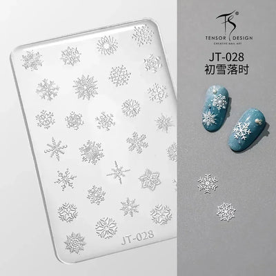 Geometric Bowknot Grid Lace Flora Edge Nail Art Silicone Carving Mold Mould Star Daisy Flower Charms Bow Tie Snowflake Template