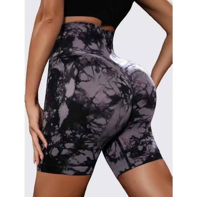 Women Tie Dye Leggings Seamless Knit