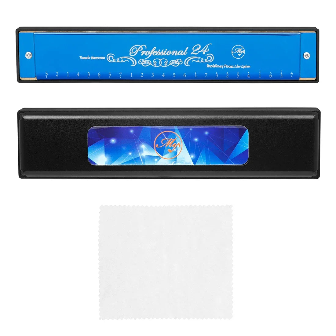 24 Holes Harmonica Key of C Professional Tremolo Mouth Organ With Case For Adults Professionals and Students Harmonica