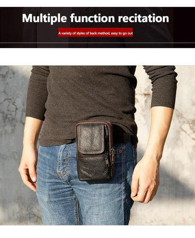 Shoulder Bag for Men Black Phone Bags Small Belt Bags Men Waist Pack Casual Messenger Bags