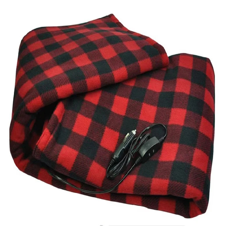 12V RV Car Heating Blanket Plaid Autumn Winter Outdoor Camping Electric Heated Blankets Warm Coat Blanket Energy Saving Warmer