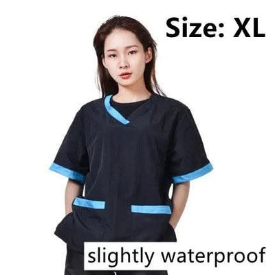 Summer Pet Groomer Uniforms Dog Grooming Clothing Pet Shop Work Clothes Hairdresser Short Sleeve Top Hair Salon Smock Anti Hair