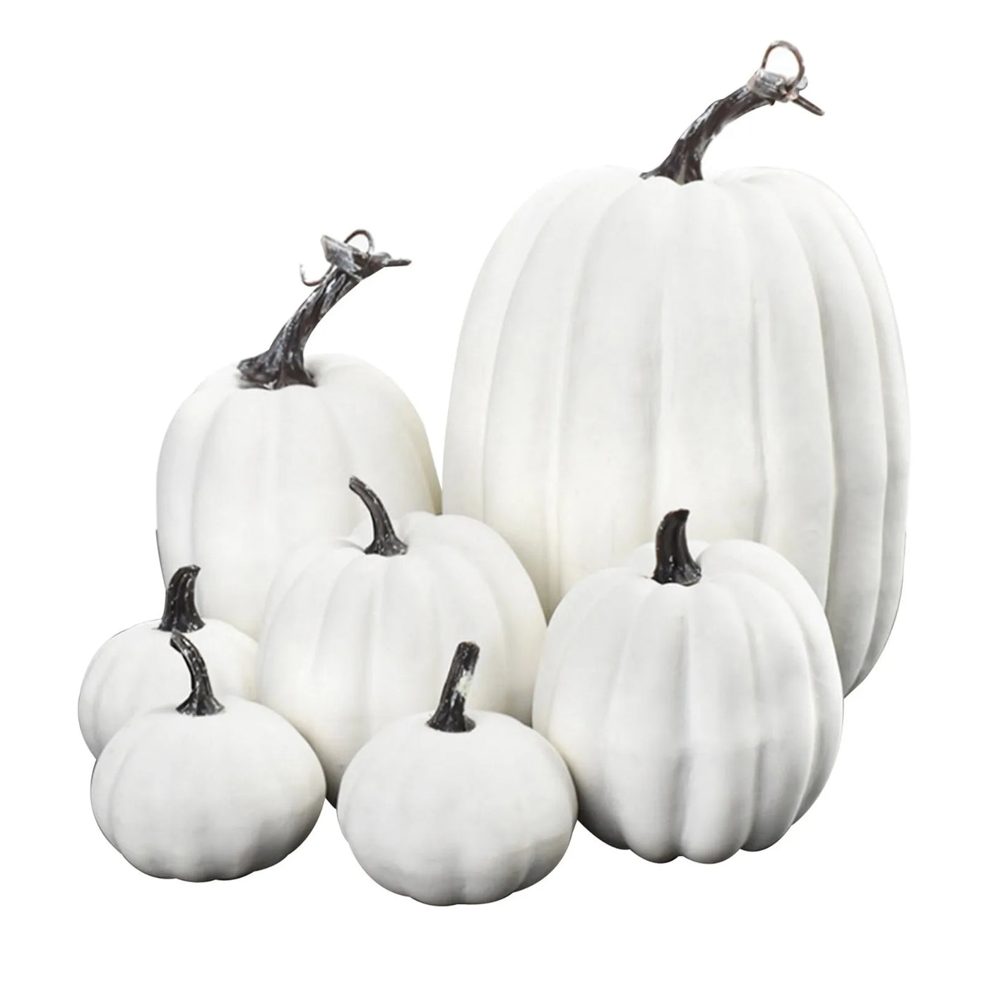 7pcs Thanksgiving Halloween Artificial Assorted Pumpkins Thanksgiving Decorations Party Supplies Autumn Fall DIY Craft