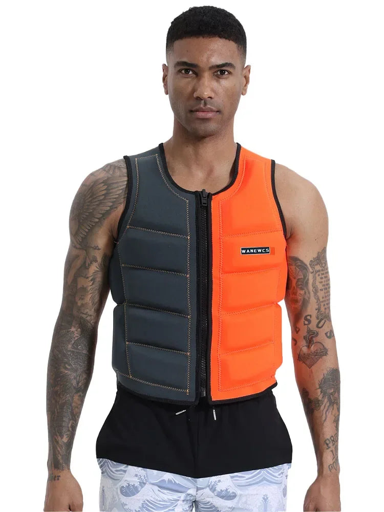 Adult Life Jacket Wake Surfing Impact Vest CE Approved Neoprene Life Jacket Wakesurf Comp Vest surf Watersports Activities
