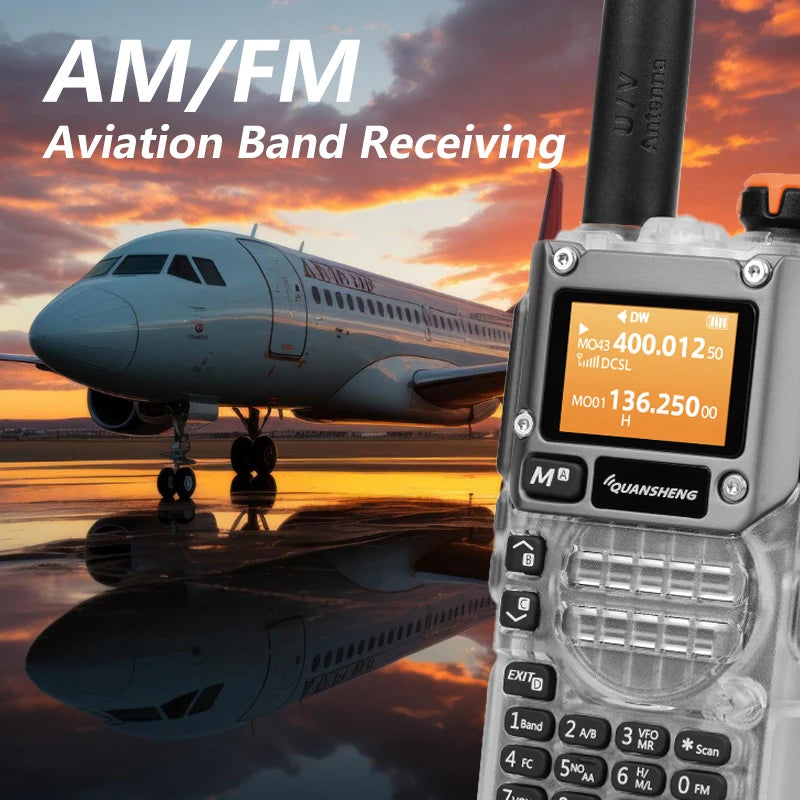 New Quansheng UV-K6 UHF VHF Walkie Talkie UV-K5(8) Full Band Type-C Scrambler NOAA Wireless Copy Frequency Transparent Ham Radio