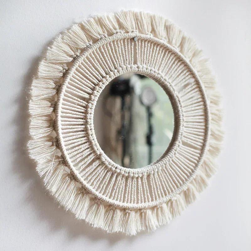 Wall hanging mirror nordic decor bohemian woven handmade tapestry bedroom child room decorative